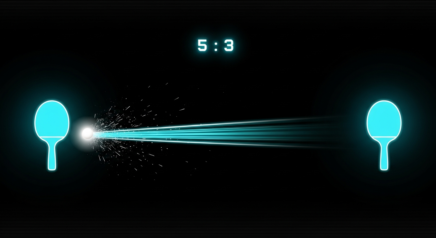 משחק Neon Pong עם אפקטים שנבנה בשיעור 4
