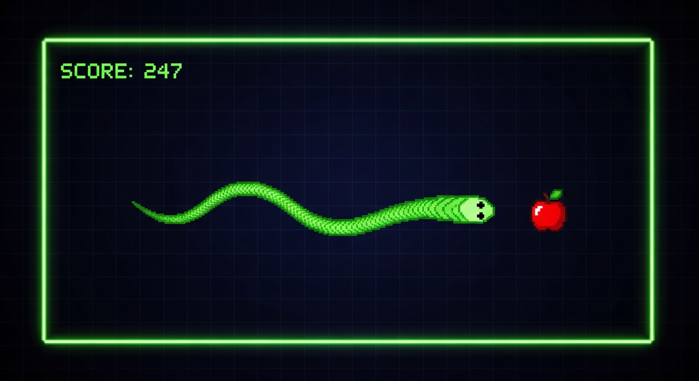 משחק Snake שנבנה בשיעור 1