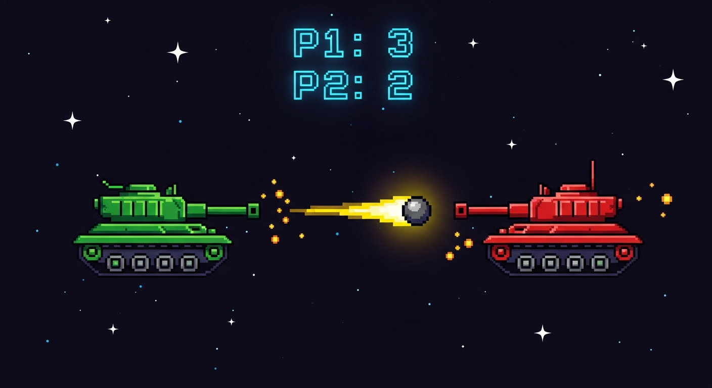 משחק Tank Duel לשני שחקנים שנבנה בשיעור 6